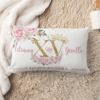 Pink Floral XV 15 Gold QUINCEAÑERA Quince Keepsake