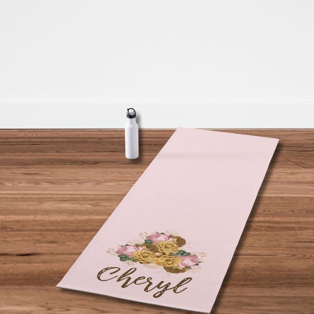 Pink Floral Yoga Mat (Creator Uploaded)