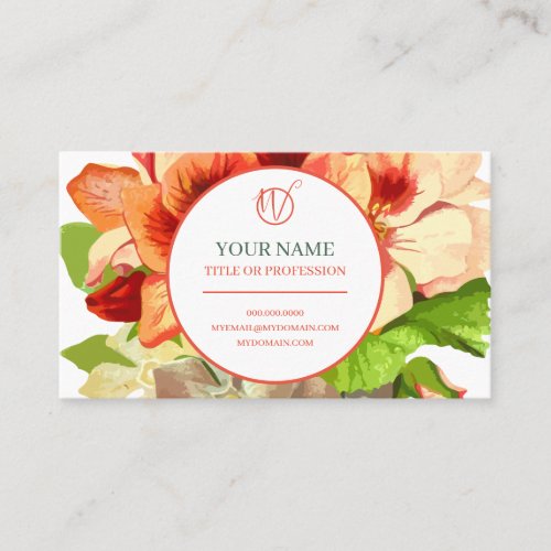 Pink Floral Your Profession and Company Biz ZSSG Calling Card