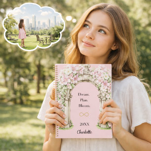 Pink florals arch inspirational quote 2027 planner