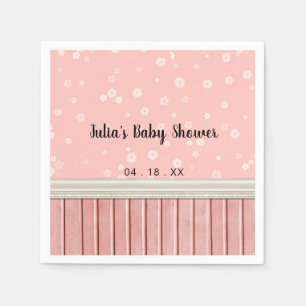 Pink Florals Baby Shower Napkins