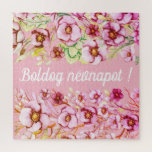 Pink florals - Hungarian name day   Jigsaw Puzzle
