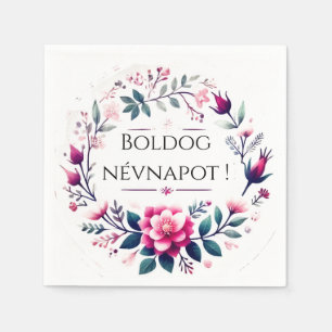 Pink florals - Hungarian name day  Napkins