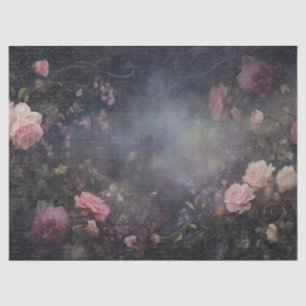Pink Florals with Vintage Typography for Decoupage Tissue Paper