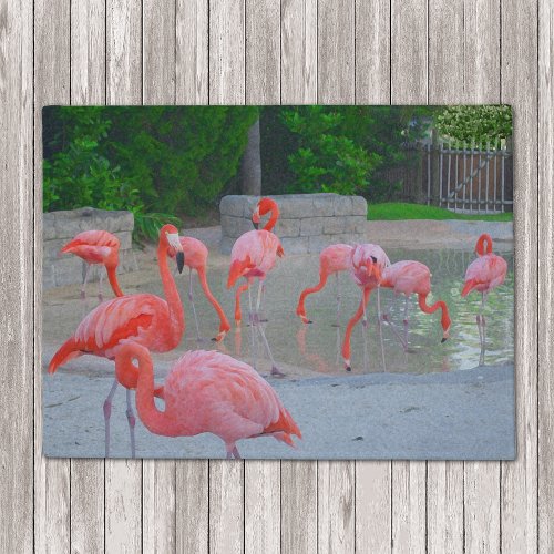 Pink Florida Flamingos Watercolor Doormat