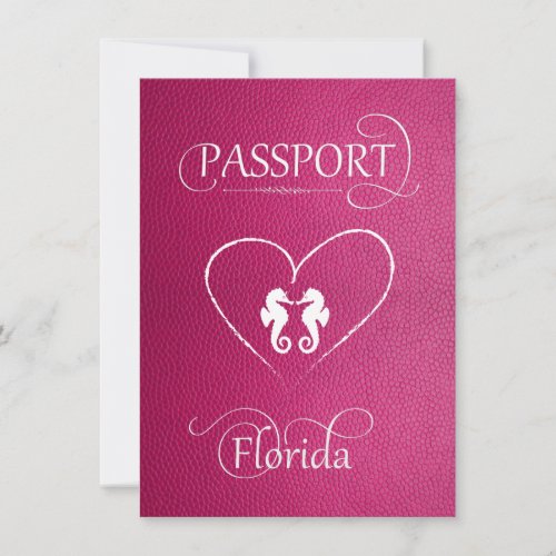 Pink Florida Passport Save the Date Card