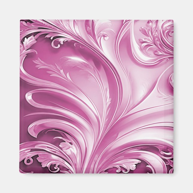 Pink Flourish Magnet (Front)