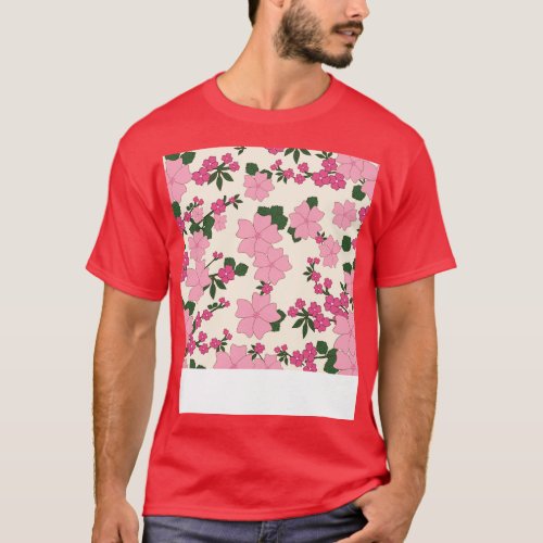 Pink flourish pattern vintage retro look colors T_Shirt