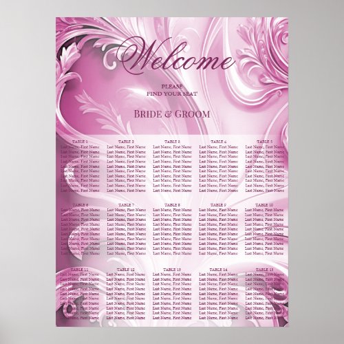 Pink Flourish Seating Chart