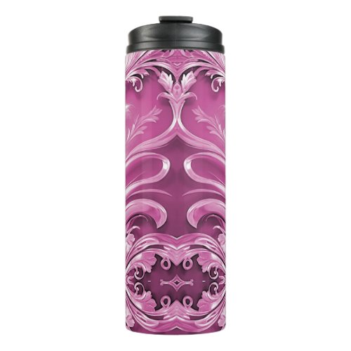 Pink Flourish Thermal Tumbler