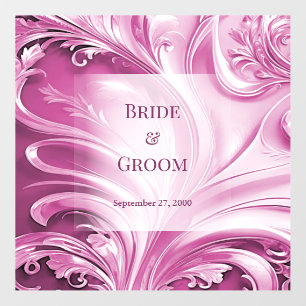 Pink Flourish Wedding Floor Decal