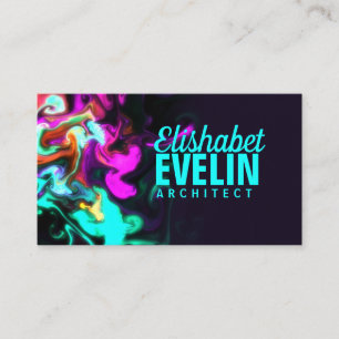 Pink flow on black background y788 business card