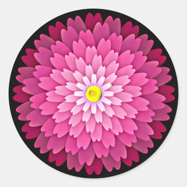 Pink Flower-64655 Classic Round Sticker (Front)