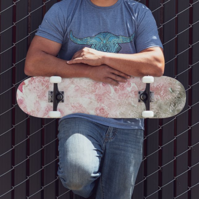 Pink Flower Abstract Art pinks flowers gardening   Skateboard (Outdoor 3)