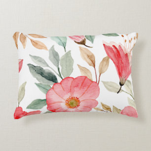 Pink flower Accent Pillow