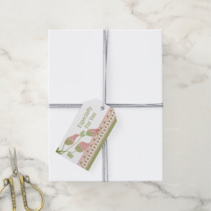 Pink Flower Accented Hang Gift Tags