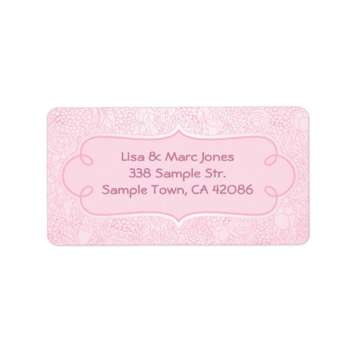 Pink Flower address label