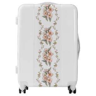 Pink Flower and Vine Shabby Chic Luggage