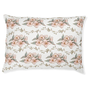 Pink Flower and Vine Shabby Chic Pet Bed