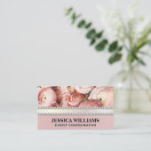 Pink Flower Arrangement | Pearls Business Card (Standing Front)