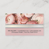 Pink Flower Arrangement | Pearls Business Card (Back)