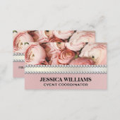 Pink Flower Arrangement | Pearls Business Card (Front/Back)