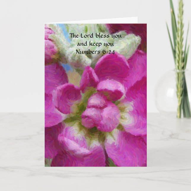 Pink Flower Art Faith Birthday Card (Front)