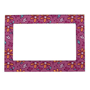 Pink Flower Art Pattern Aesthetic Flower PNG Tradi Magnetic Frame