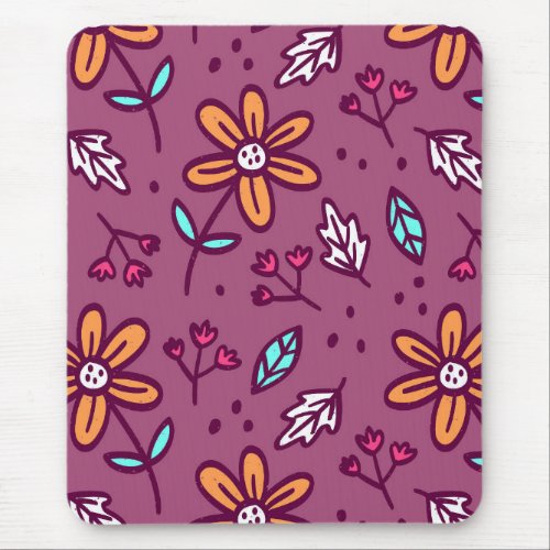 Pink Flower Art Pattern Aesthetic Flower PNG Tradi Mouse Pad