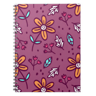 Pink Flower Art Pattern Aesthetic Flower PNG Tradi Notebook
