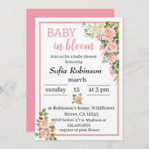 pink flower baby in bloom girl baby shower