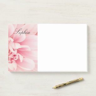 Pink Flower & Black Script Name, Vs 2 Post-it Notes