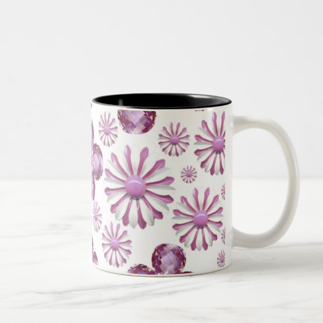 PINK FLOWER BLING COFFEE CUP (Right)