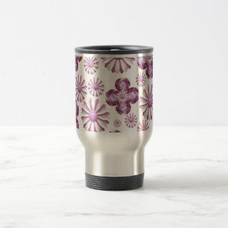 PINK FLOWER BLING COFFEE TRAVEL MUG