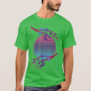 Pink Flower Blossom Japan Sakura Vaporwave Cherry T-Shirt