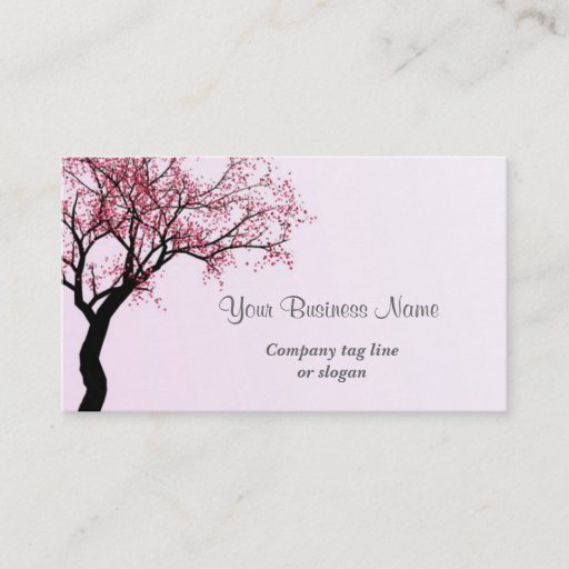 Customizable Pink Flower Blossom Tree Business Card