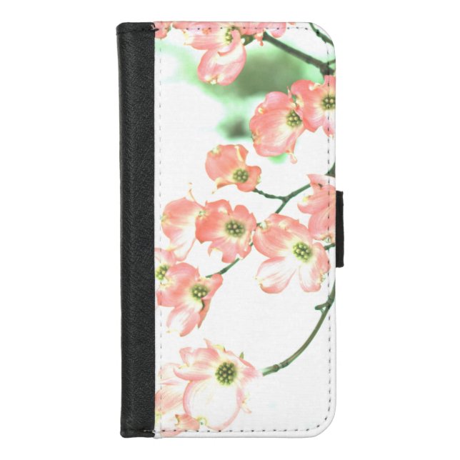 Pink Flower Blossoms Dogwood Trees iPhone Wallet Case (Front)