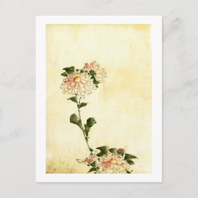 Pink Flower Blossoms, Hokusai Fine Art Postcard (Front)