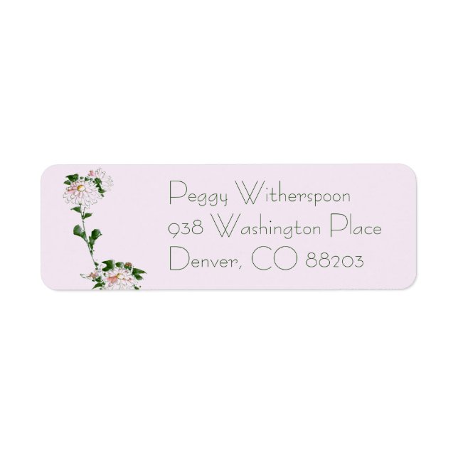 Pink Flower Blossoms, Hokusai Japanese Fine Art Label (Front)