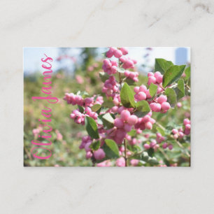 Pink Flower Blossoms NYC Skyline Nature Photo Business Card