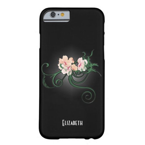 Pink Flower Blossoms on a Black Background Barely There iPhone 6 Case