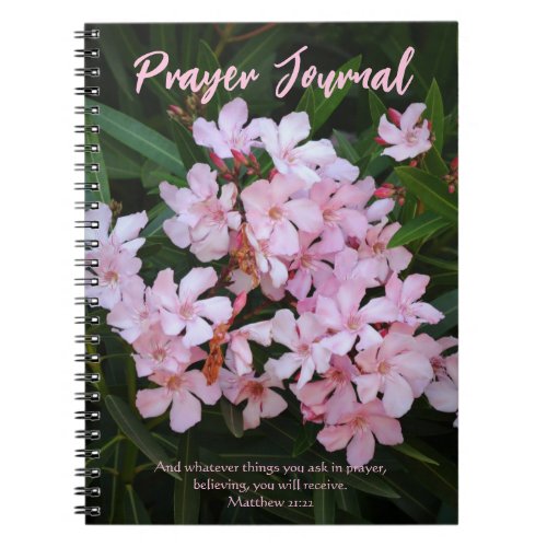 Pink Flower Blossoms Prayer Journal Notebook