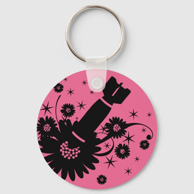 Pink Flower Bomb Keychain (Front)