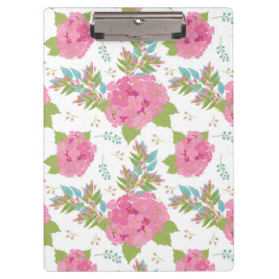 Pink Flower Botanical Floral Blossom Leaves Clipboard
