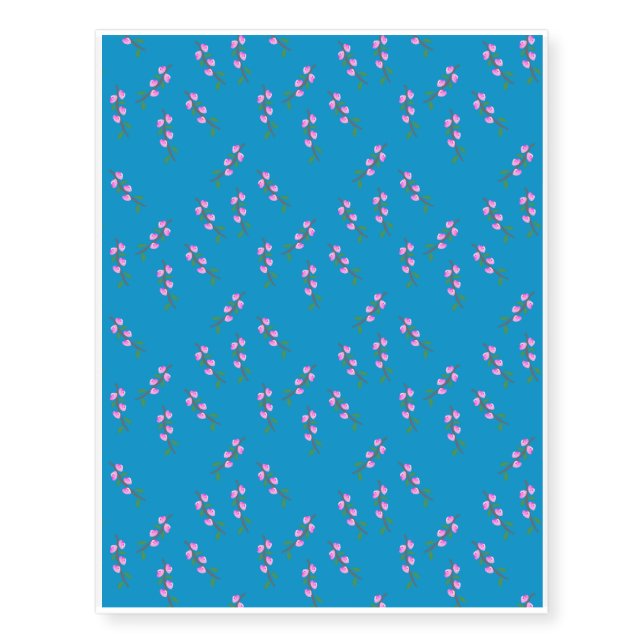 Pink Flower Branches Temporary Tattoos (Front)