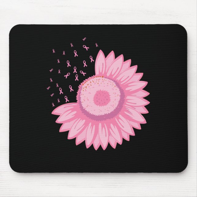 Pink Flower Breast Cancer Awareness Mouse Pad (Front)
