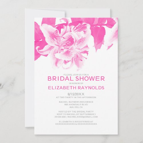 Pink Flower Bridal Shower Invitations