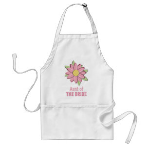 Pink Flower Bride Aunt Adult Apron