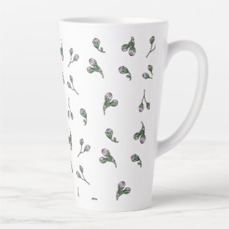 Pink flower buds latte mug