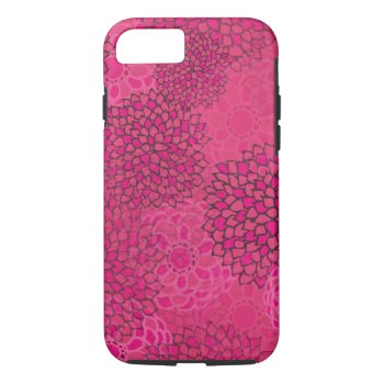 Pink Flower Burst Design Iphone 8/7 Case by greatgear at Zazzle